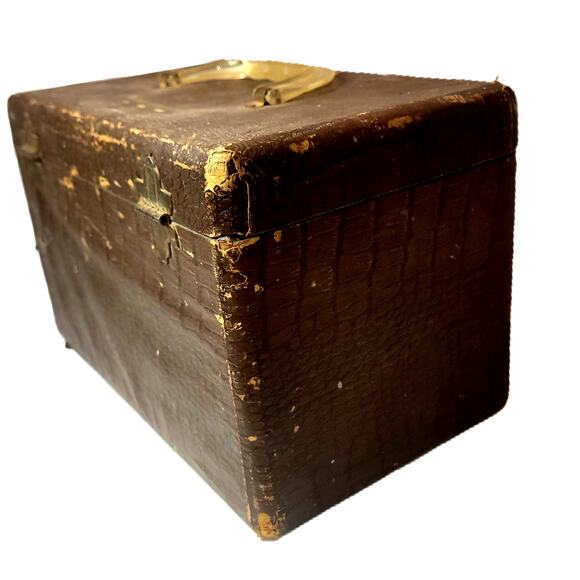 Vintage Faux Alligator Skin Train Case Cosmetic Travel Luggage~ Make Ove… - Picture 4 of 10